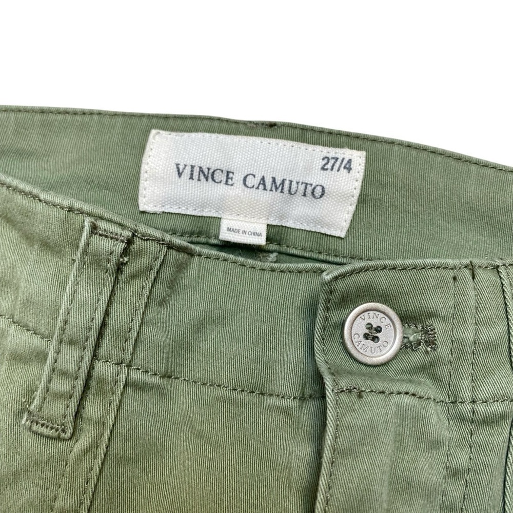 Vince Camuto Olive Green Utility Pants 27 Straight Leg Patch Pocket Cotton - Picture 11 of 12